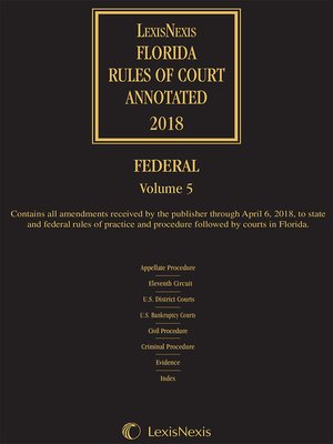cover image of Florida Rules of Court Annotated